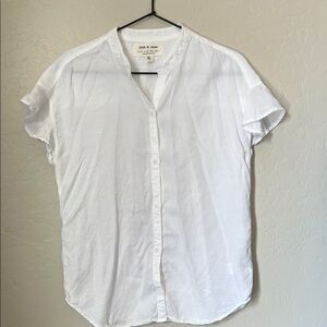 Anthropologie Cloth & Stone Crisp White Short Sleeve Shirt